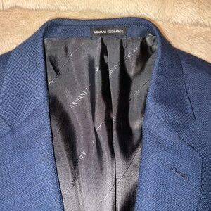 Armani Exchange A/X Royal Blue Sportscoat Sz 48 Long 100% wool Double Vented